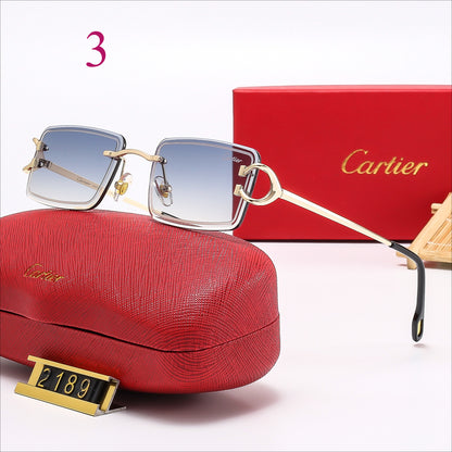Geometric Square Sunglasses with Loop Temple Detail