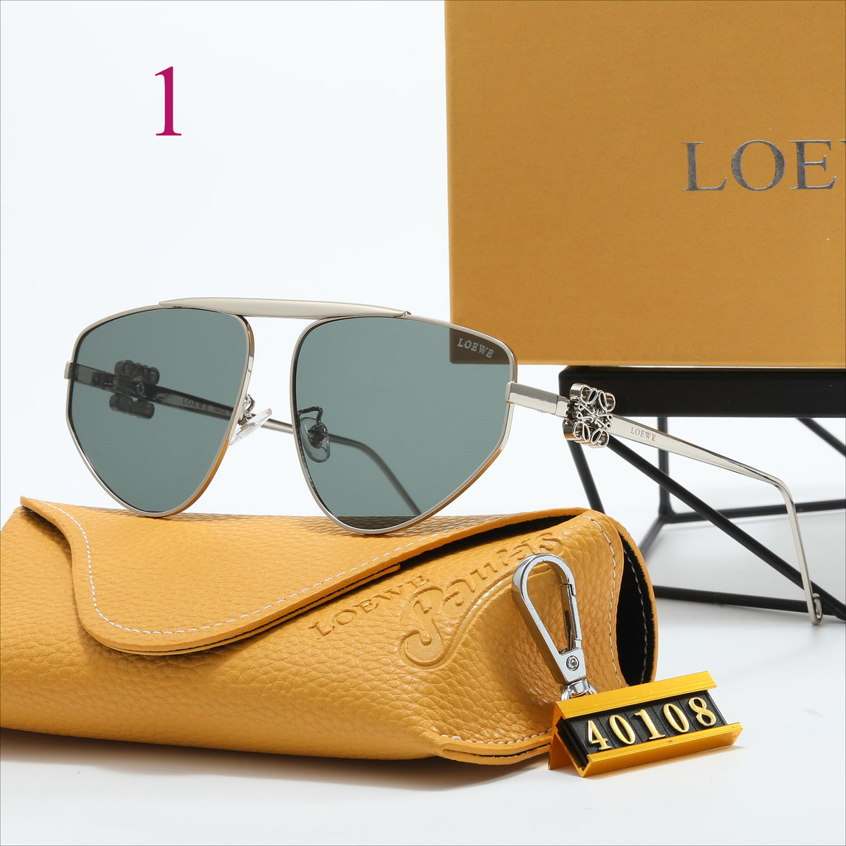 Rimless Aviator Sunglasses with Flat Brow Bar