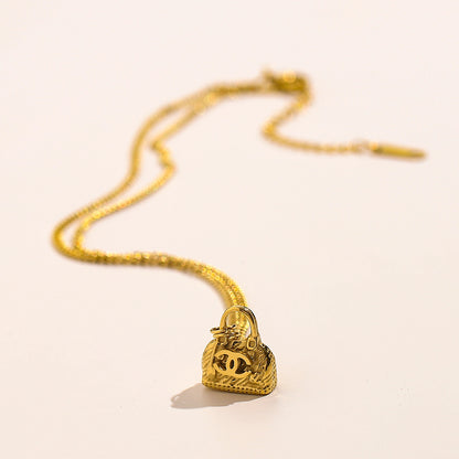 304 Stainless Steel Mini Handbag Pendant Necklace