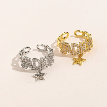 Copper Zirconium Real Gold Plated Ring,Rings Collection、D*or  Series