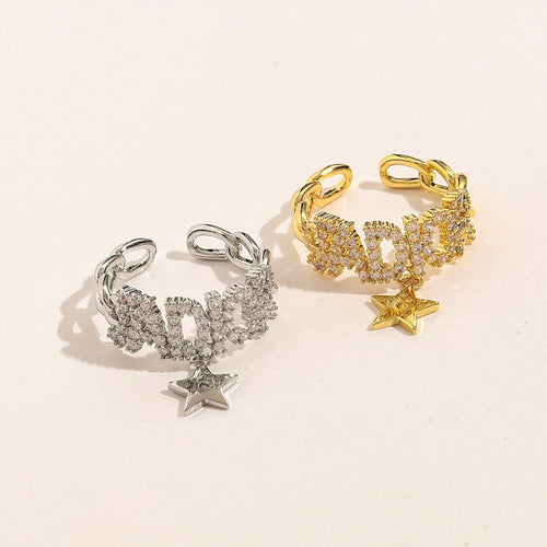 Copper Zirconium Real Gold Plated Ring,Rings Collection、D*or  Series
