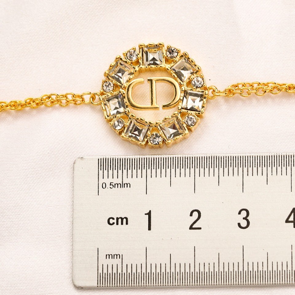Set Orecchini Bracciale Collana Placcati Oro Vero in Rame e Zirconio