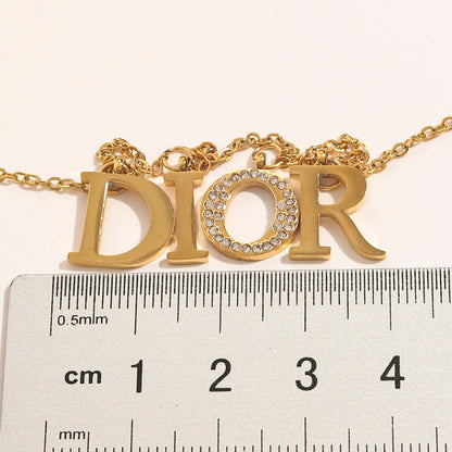 304 Stainless Steel Letter Station Fine Chain Necklace