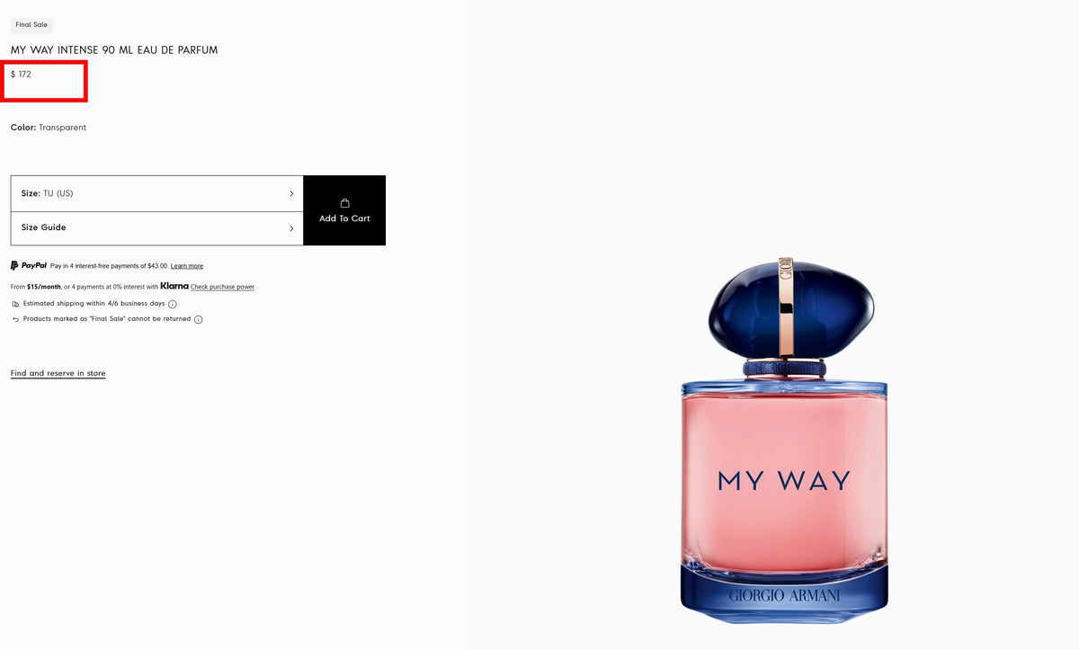 MY WAY INTENSE 90 ML Eau De Parfum