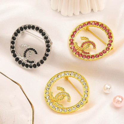Alloy Stamped Real Gold Plated Brooch,Brooches Collection、CH*NEL Series