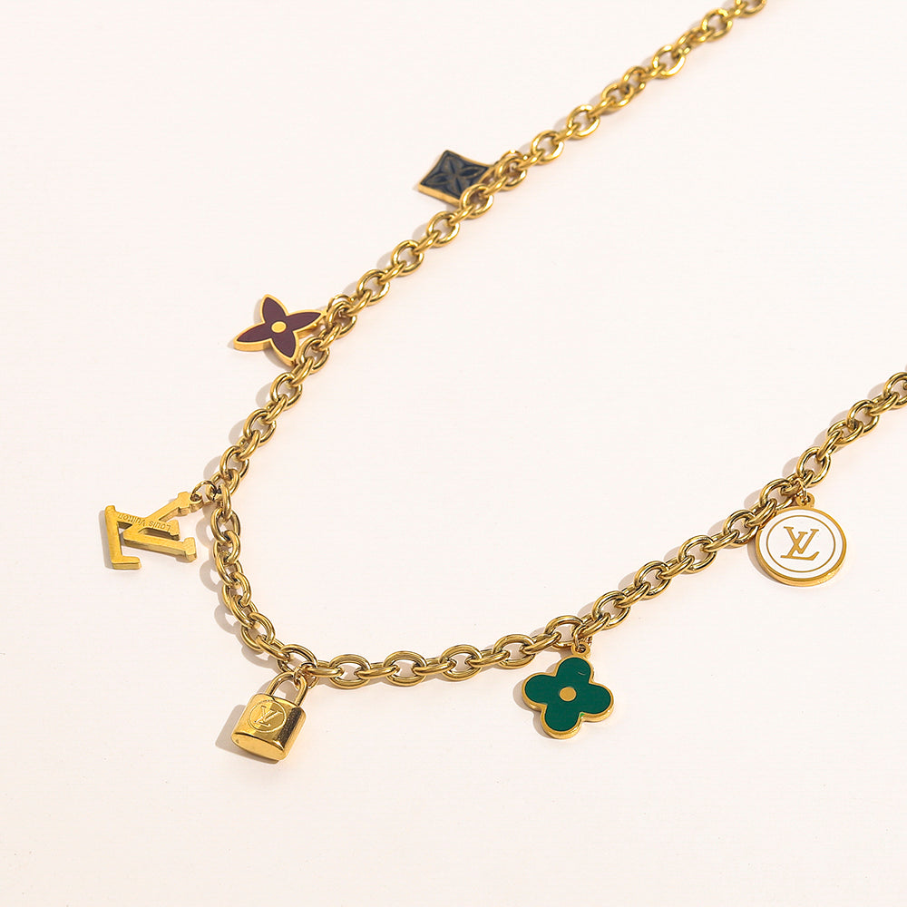 Set di collana e bracciale stampati in acciaio inossidabile 304