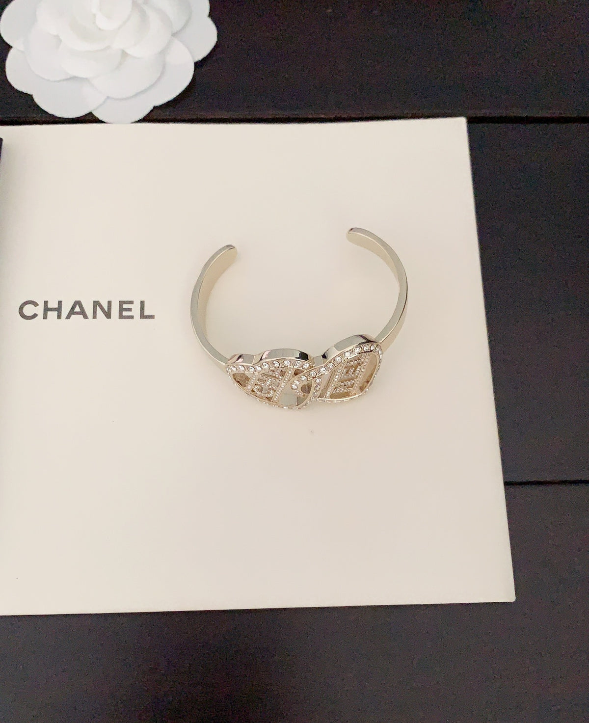 Pave Double Oval Cuff Bracelet