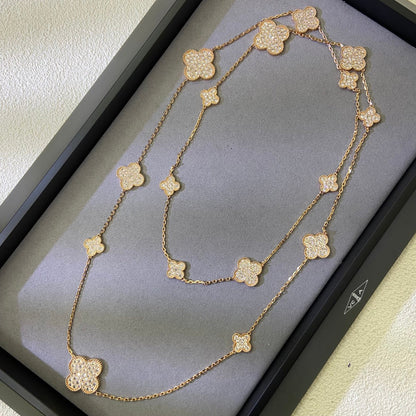 Textured Quatrefoil Station Necklace