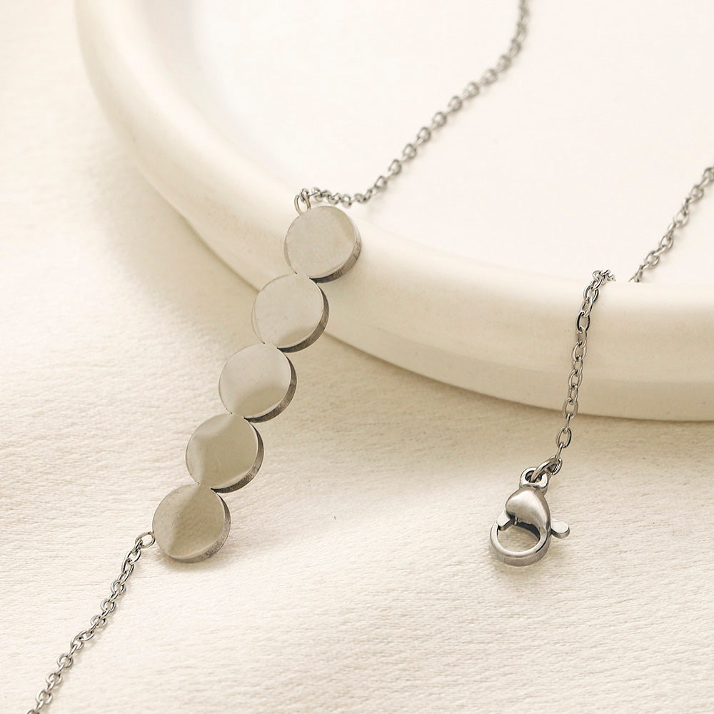 304 Stainless Steel Multicolor Round Monogram Necklace