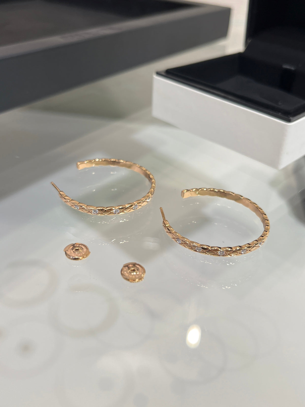 Textured Slim Hoop Earrings