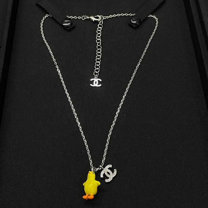 Yellow Bear & Interlocking-C Charm Necklace