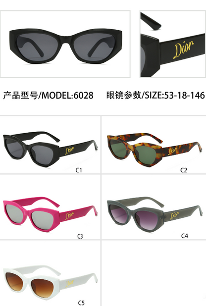 Small Oval Sunglasses with Flared Outer Corners