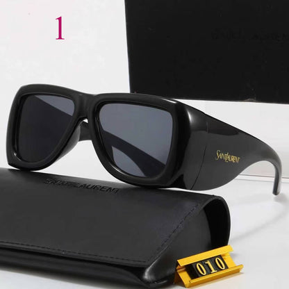 Wide Rectangular Sunglasses with Rounded Corners