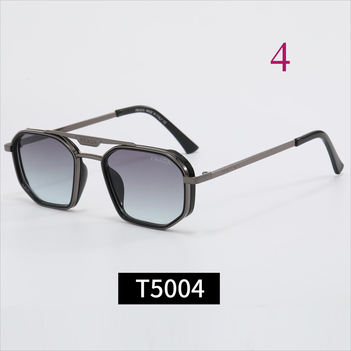 Rounded Square Sunglasses with Double Bridge