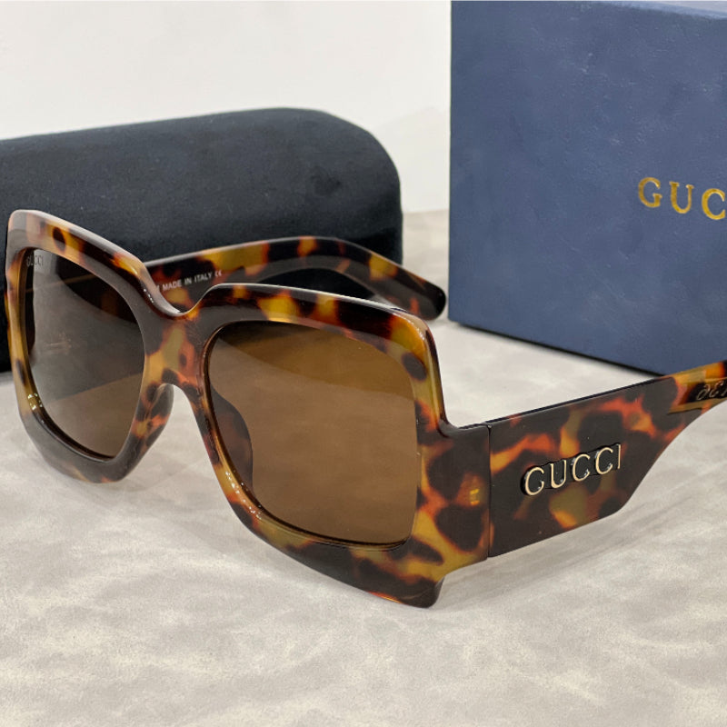 Oversized Butterfly Sunglasses with Broad Logo Temples