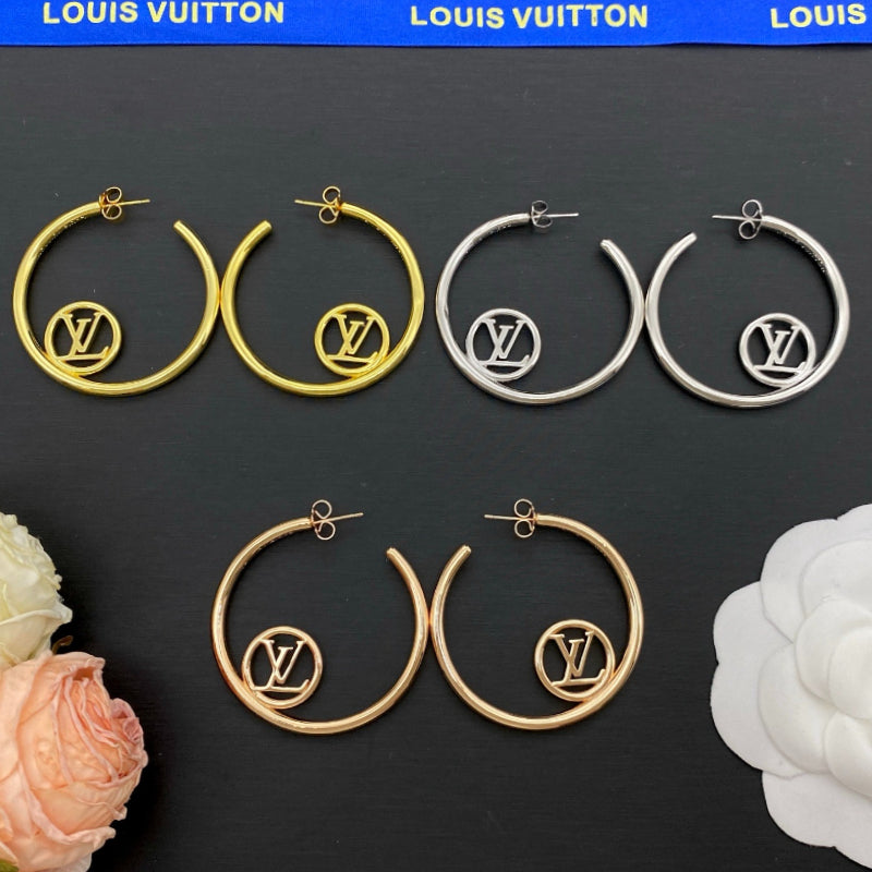 Small Monogram Accent Hoop Earrings