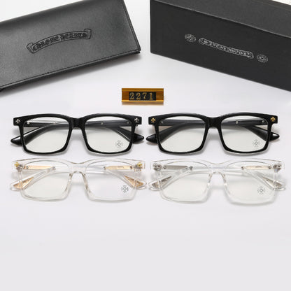 Angular Clear-Lens Glasses with Sculpted Browline