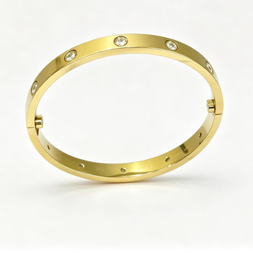 Round Stone Band Bangle Bracelet