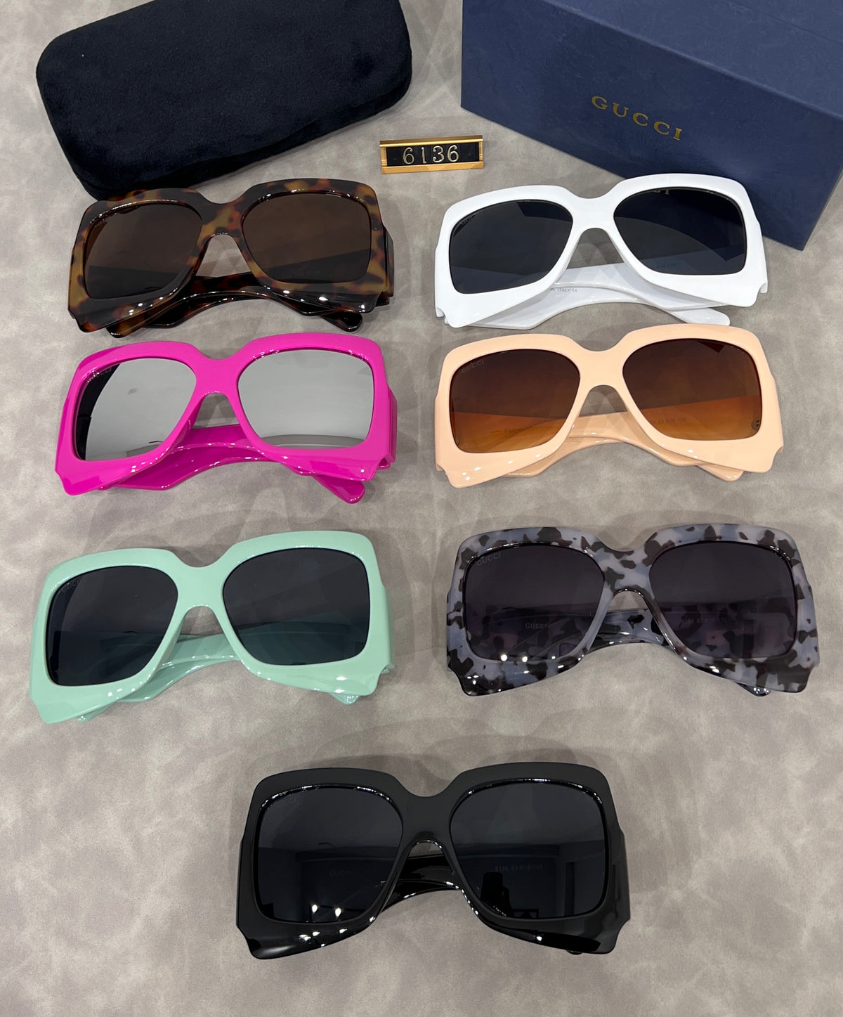 Oversized Butterfly Sunglasses with Broad Logo Temples
