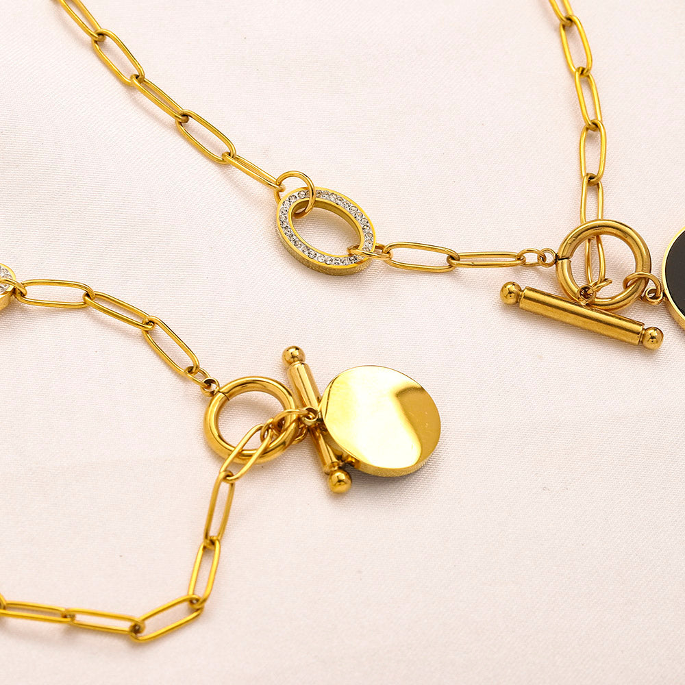 Set di collana e bracciale in acciaio inossidabile 304