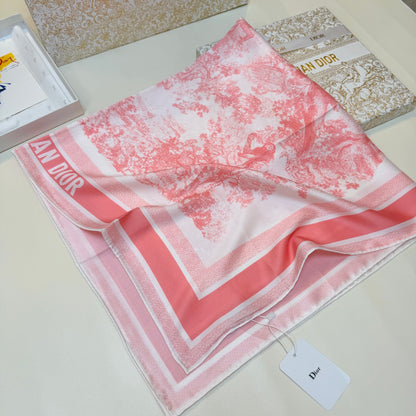 Scenic Print Colorblock Square Scarf - 90 x 90 cm