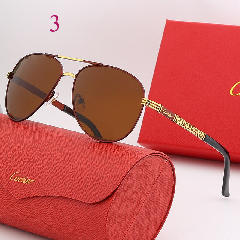 Teardrop Aviator Sunglasses with Decorative Temples