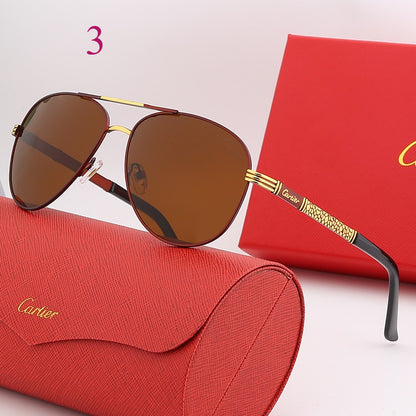 Teardrop Aviator Sunglasses with Decorative Temples