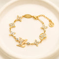 304 Stainless Steel Floral Monogram Bracelet & Necklace - Individual or Set