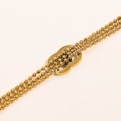 304 Stainless Steel Multi-Row Chain Interlocking-C Bracelet