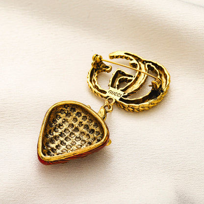 Alloy Stamped Logo Brooch,Brooches Collection、GU*CI Series