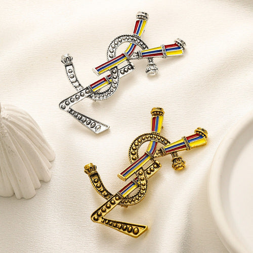 Alloy Steel Stamped Logo Brooch,Brooches Collection、Y*L Series