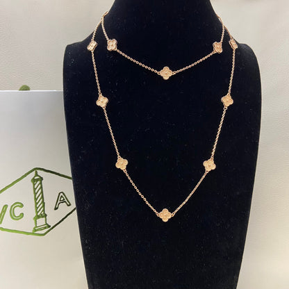 Paperclip & Floral Station Necklace