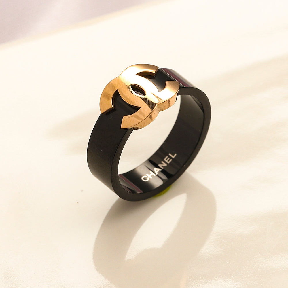 Copper Zirconium Real Gold Plated Ring,Rings Collection、CH*NEL  Series