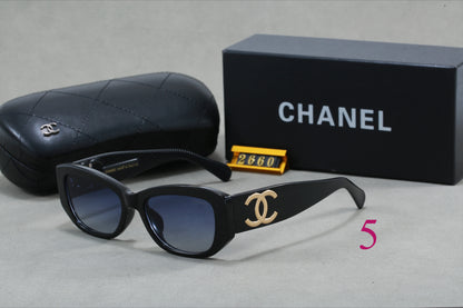 Rounded Cat-Eye Sunglasses with Interlocking Logo Temples