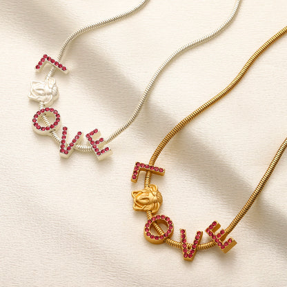 304 Stainless Steel Heart & Letter Charm Bracelet & Necklace - Individual or Set
