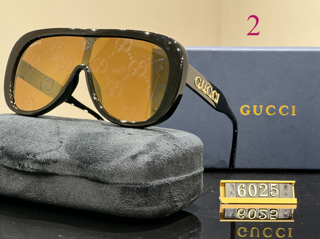 Wide Shield Sunglasses with Thick Brow Frame