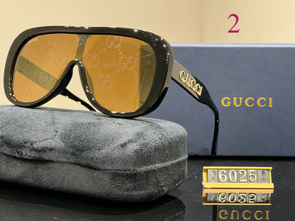 Wide Shield Sunglasses with Thick Brow Frame