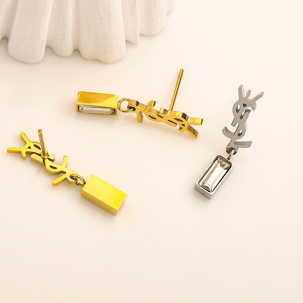 Set collana e orecchini in acciaio inossidabile 304