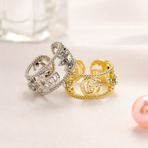 Copper Zirconium Real Gold Plated Ring,Rings Collection、GU*CI  Series