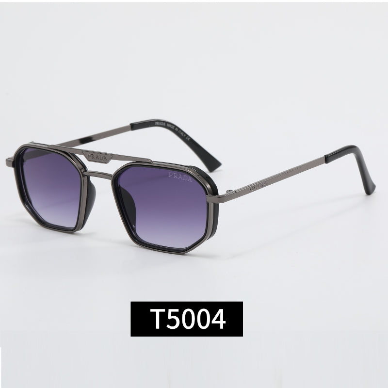 Rounded Square Sunglasses with Double Bridge