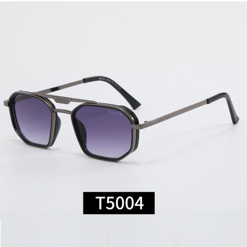 Rounded Square Sunglasses with Double Bridge