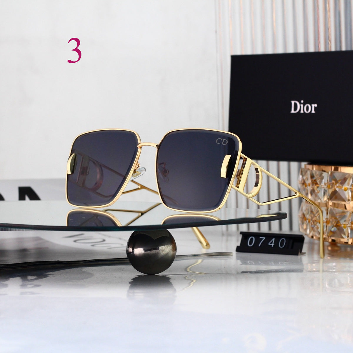 Squared Aviator Sunglasses with Slim Metal Rims