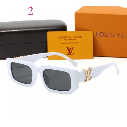 Chunky Rounded Rectangle Sunglasses with Monogram Temples