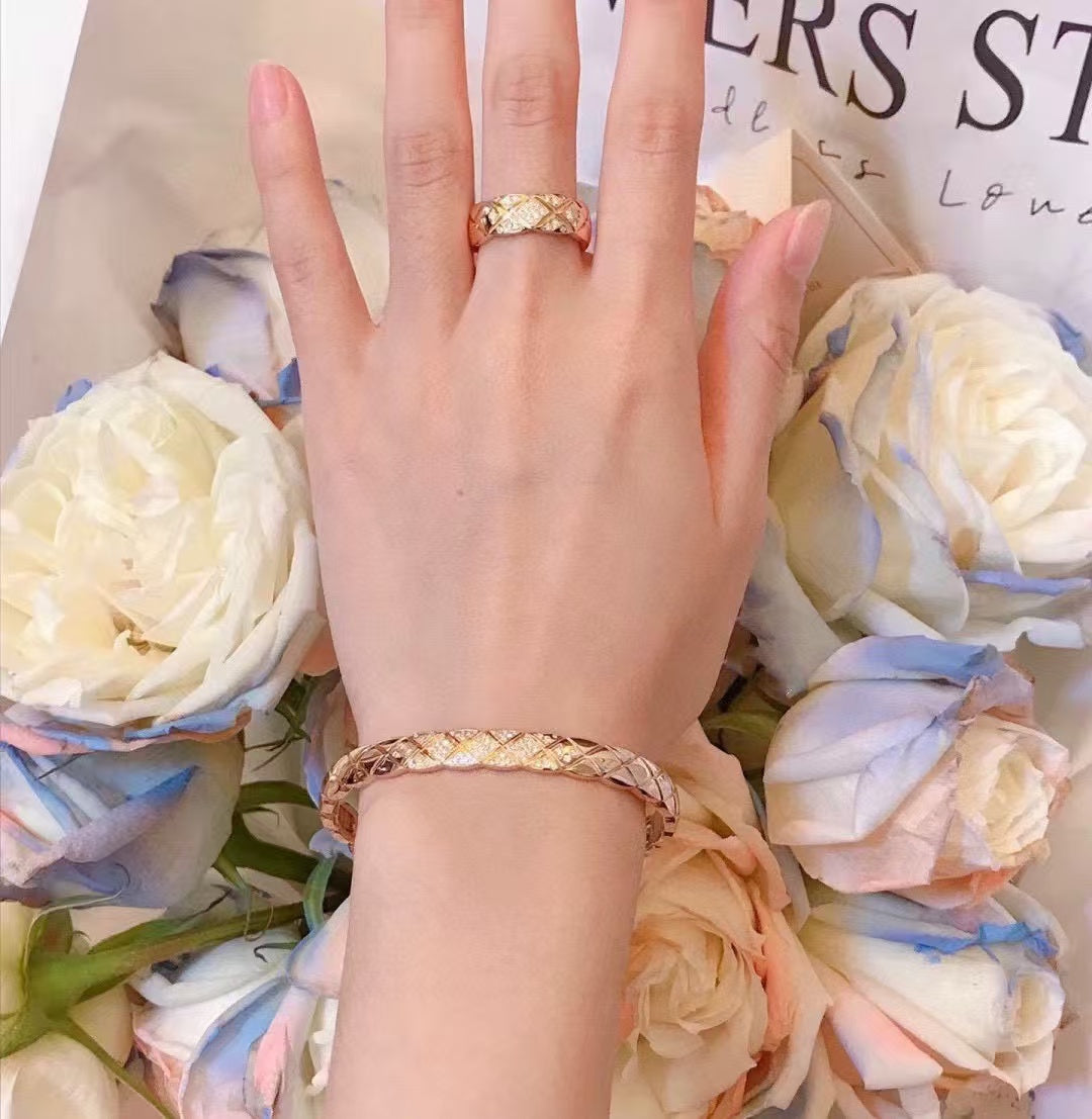 Faceted Geometric Bangle Bracelet