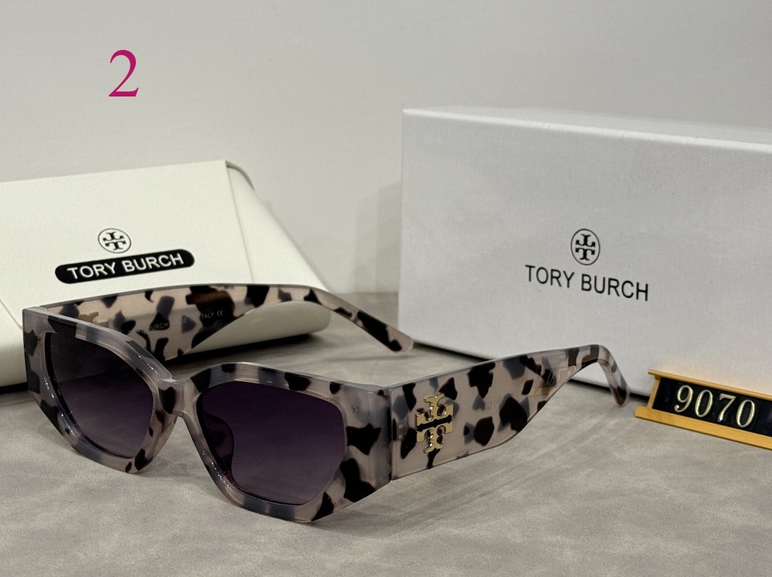 Narrow Geometric Sunglasses with Beveled Frames