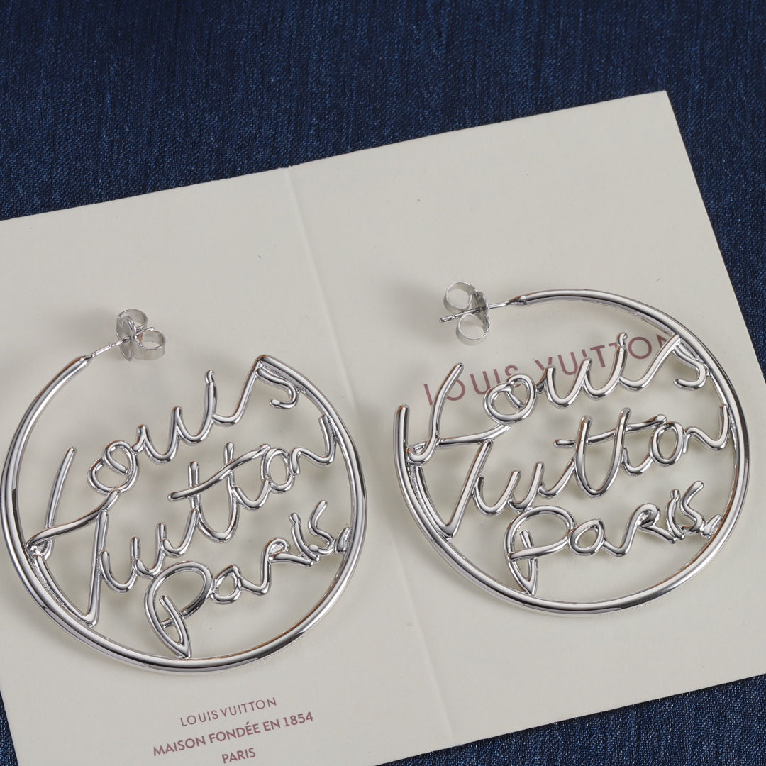 Script Letter Hoop Earrings