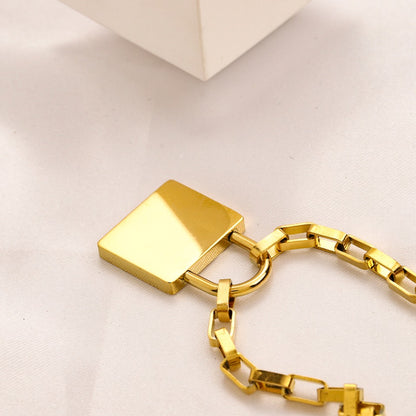304 Stainless Steel Square Tag Paperclip Bracelet & Necklace - Individual or Set