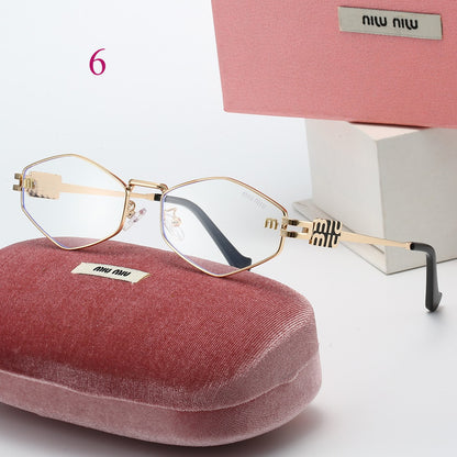 Round Metal-Frame Sunglasses with Logo Hinges