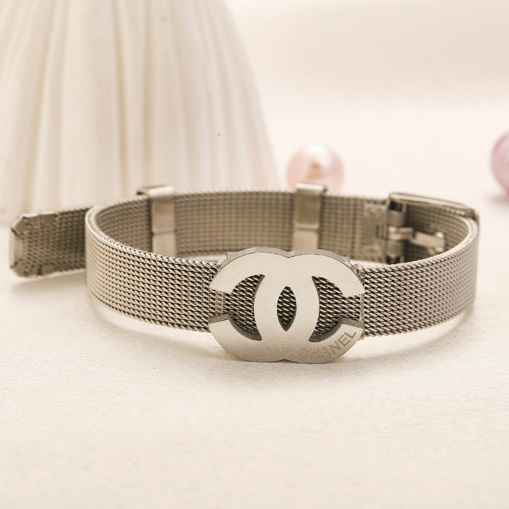 304 Stainless Steel Mesh Belt Interlocking-C Bracelet