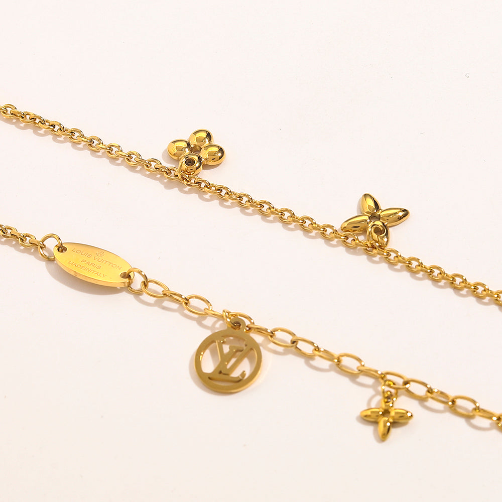 Set Bracciale Collana in Acciaio Inossidabile 304 con Logo Stampato